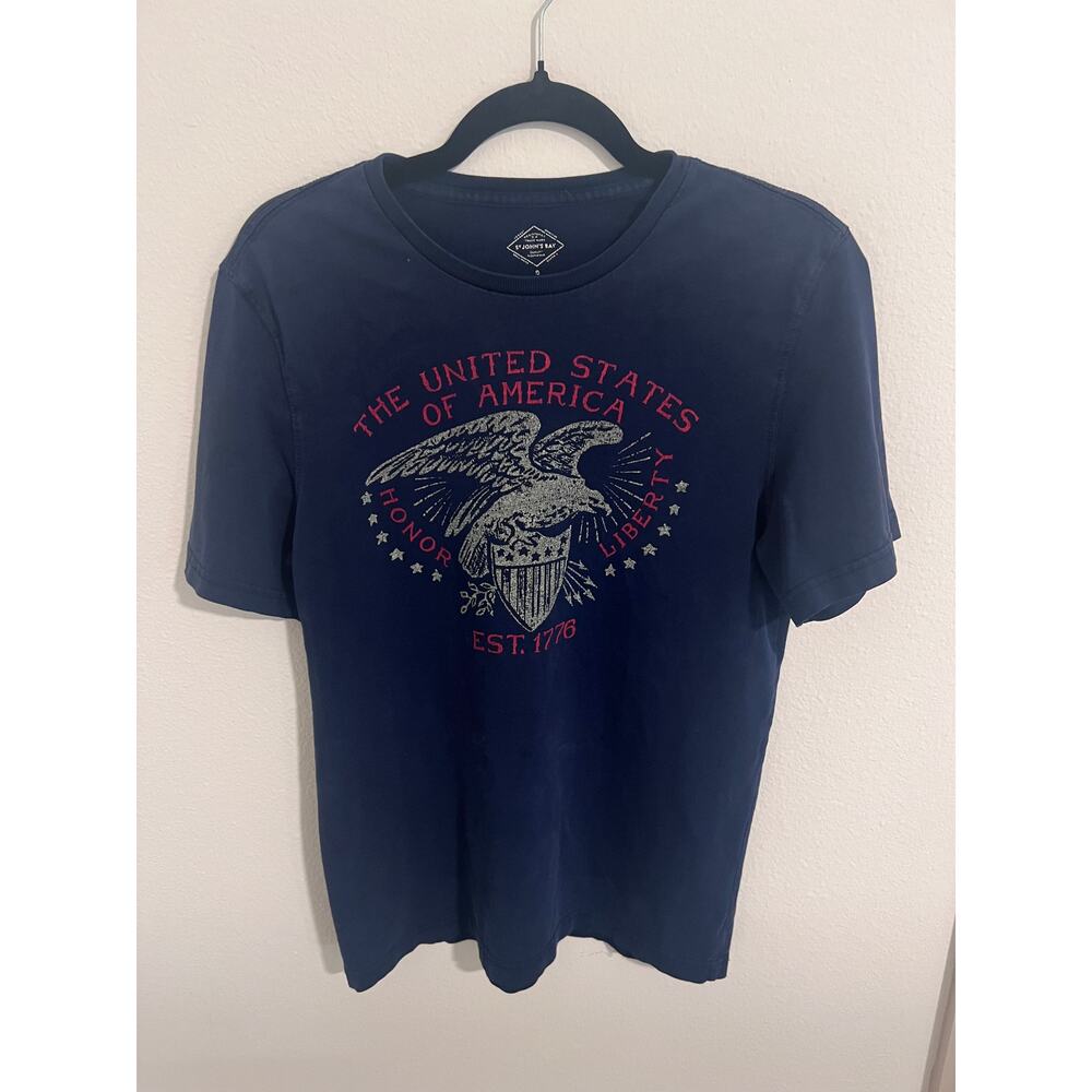 St. John’s Bay USA Eagle Graphic Tee – Navy Patriotic Shirt Size Small
